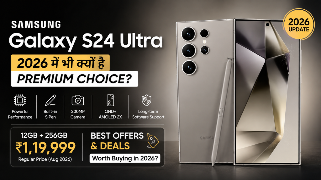 Samsung Galaxy S24 Ultra price in India 2026 with camera, S Pen and AMOLED display